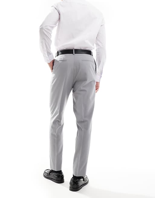Chino Asos Design Smart Tapered Fit Pants In Light Gray