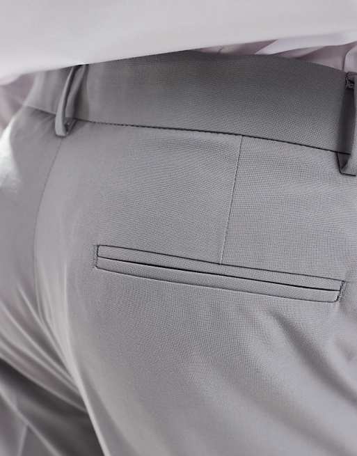 Chino Asos Design Smart Tapered Fit Pants In Light Gray