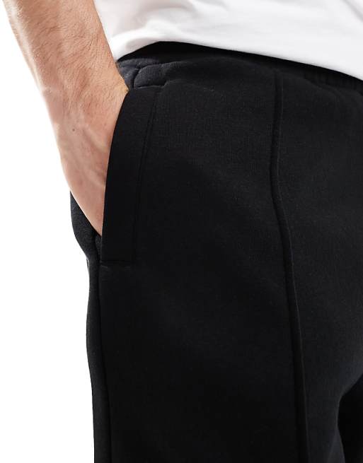 Trousers Bershka Wide Leg Pintuck In Black