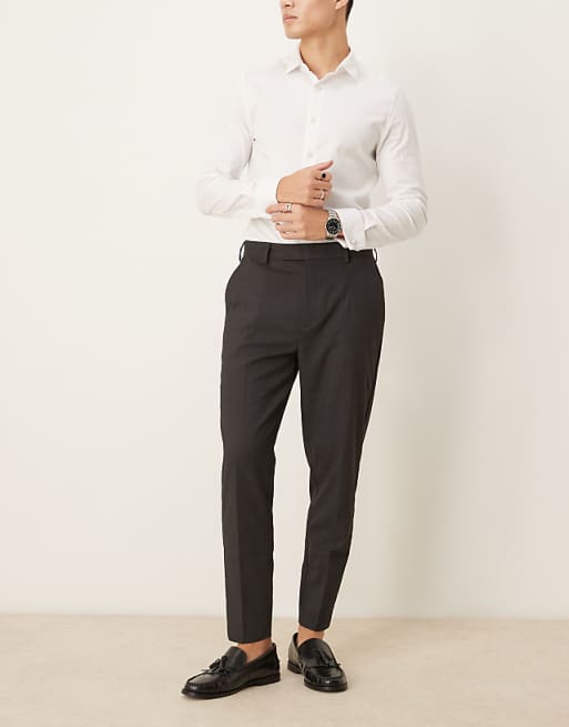 Chino ASOS DESIGN smart tapered fit pants in charcoal