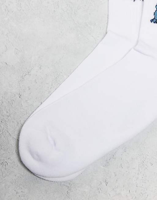 Men ASOS DESIGN 3 pack Disney christmas Stitch socks in ecru
