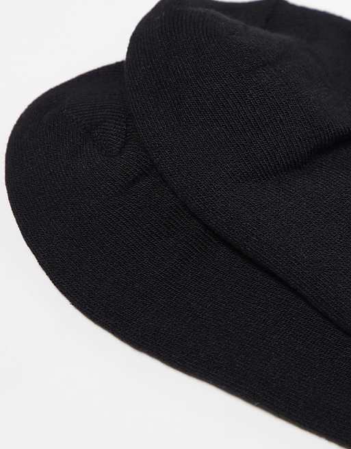 Men ASOS DESIGN 3 pack socks in black with heather gray stripes