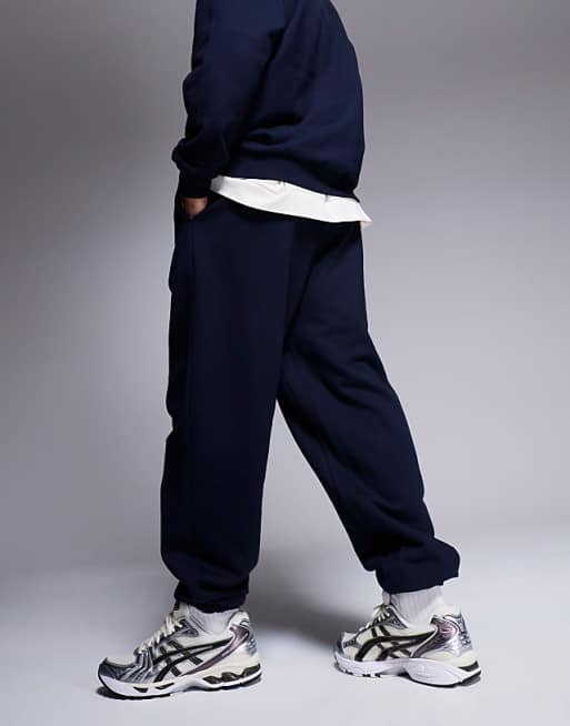 Trousers Asos Design Premium Heavyweight Oversized 400gsm In Navy