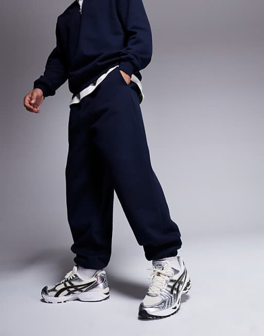 Trousers Asos Design Premium Heavyweight Oversized 400gsm In Navy