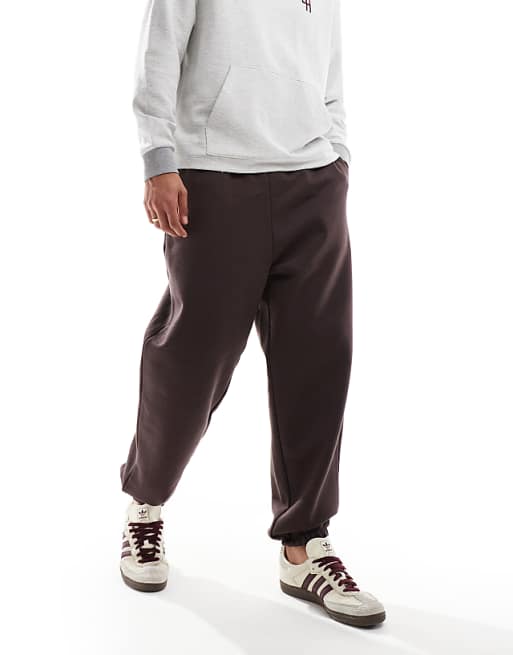 Trousers Asos Design Premium Heavyweight Oversized 400gsm In Brown
