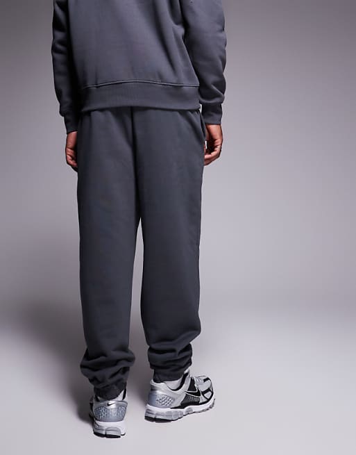 Trousers Asos Design Premium Heavyweight Oversized 400gsm In Washed Black