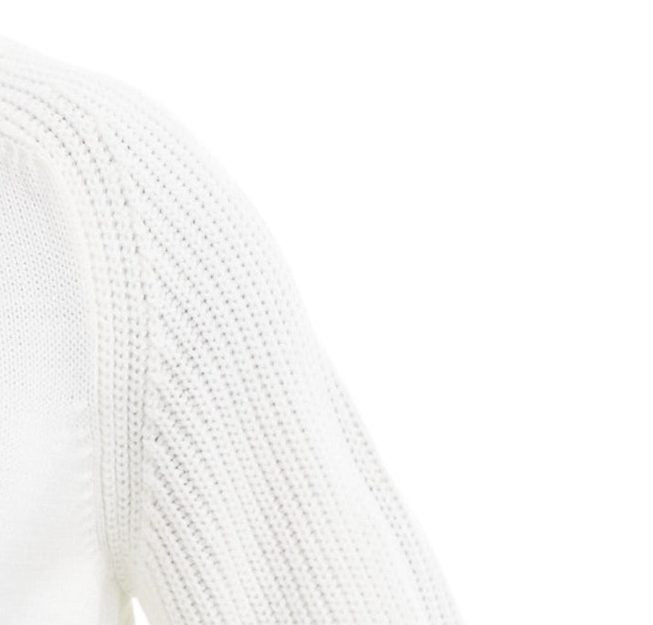 Asos Design Relaxed Boxy Knit Sweater With Ribbed Sleeves In Ecru