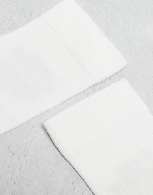 Men ASOS DESIGN socks with lucky clover embroidery in white