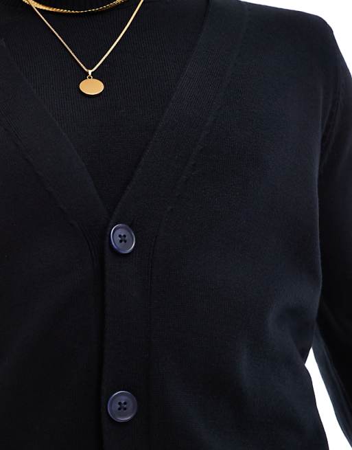 Asos Design Knitted Cardigan In Navy - Part Of A Set Sweaters