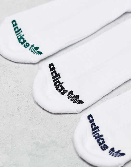 Men adidas Originals Roller 3.0 3-pack crew socks in white with collegiate color pop