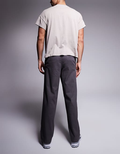 Adpt Wide Fit Chino Pants In Gray