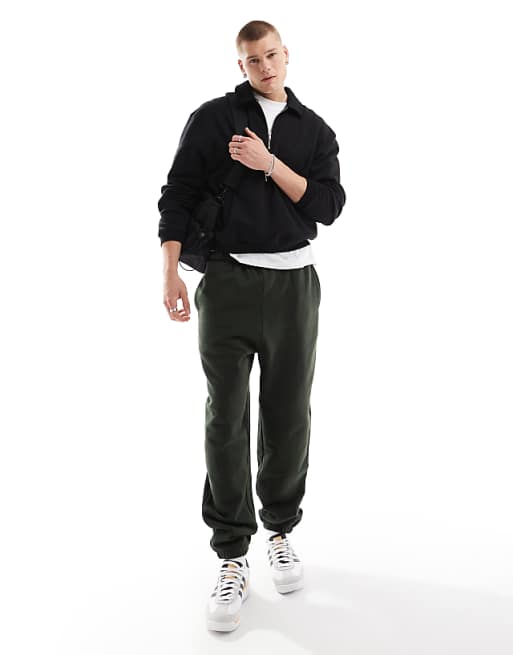 Trousers Asos Design Premium Heavyweight Oversized 400gsm In Dark Green