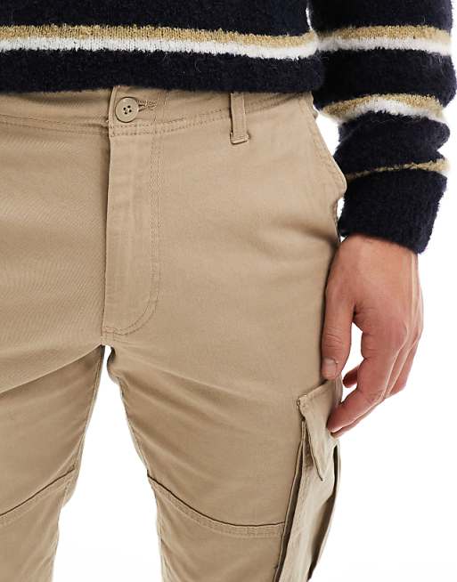 Jj Rebel Cuffed Chino Pants In Beige
