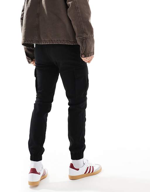 Jj Rebel Cuffed Chino Pants In Black