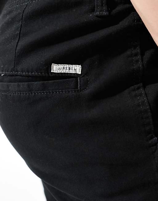 Jj Rebel Cuffed Chino Pants In Black
