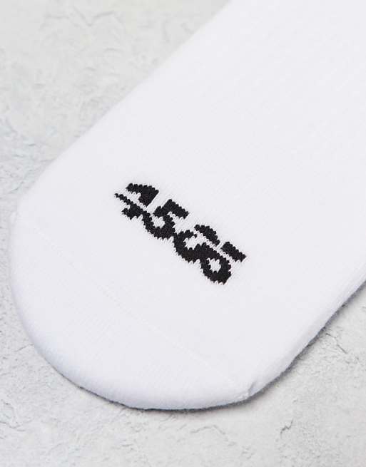 Men 4505 Run Club printed socks with anti bacterial finish 2 pack in white