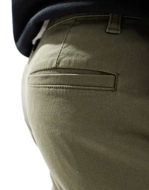 Asos Design Skinny Fit Chinos In Khaki