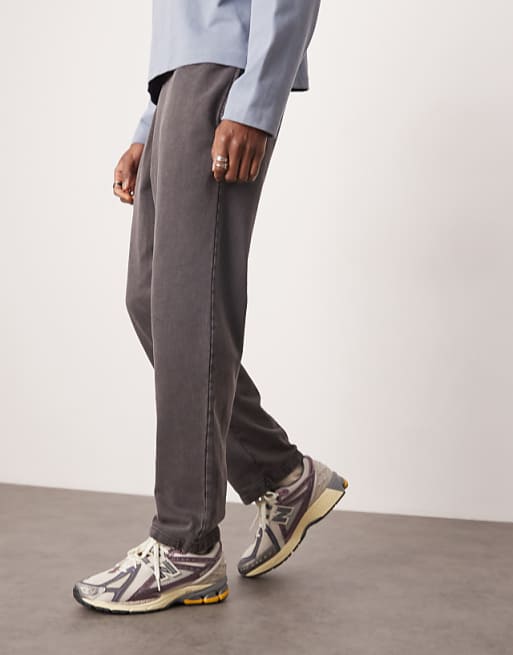 Trousers Asos Design Straight Leg In Washed Gray