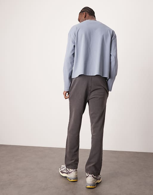 Trousers Asos Design Straight Leg In Washed Gray