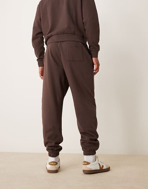 Trousers Asos Design Essential Oversized In Brown