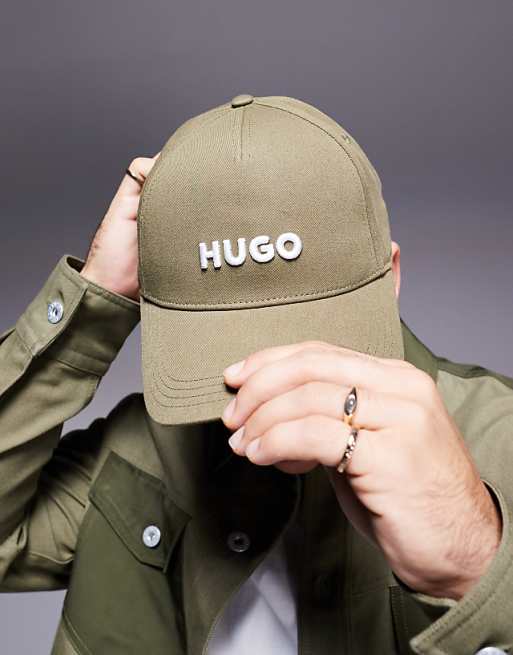 Hugo Red Logo Baseball Cap In Green