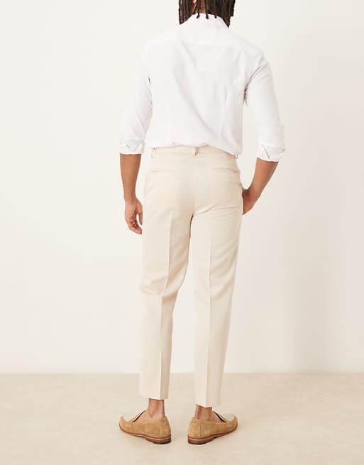 Chino Asos Design Smart Tapered Fit Pants In Stone