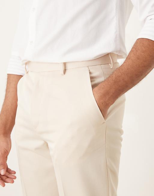 Chino Asos Design Smart Tapered Fit Pants In Stone