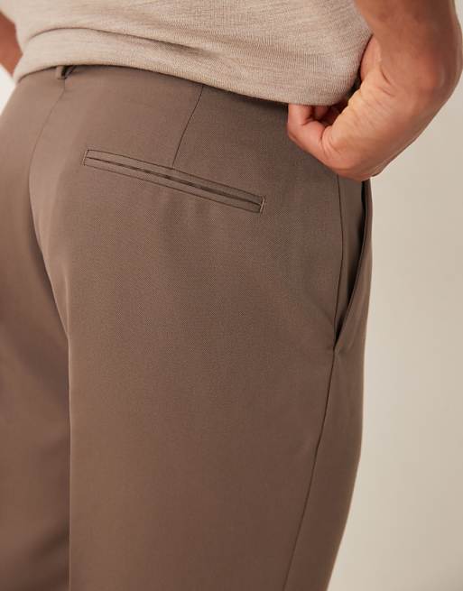Chino Asos Design Tapered Fit Dress Pants In Brown
