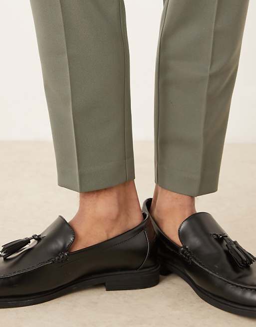 Chino Asos Design Tapered Fit Dress Pants In Green