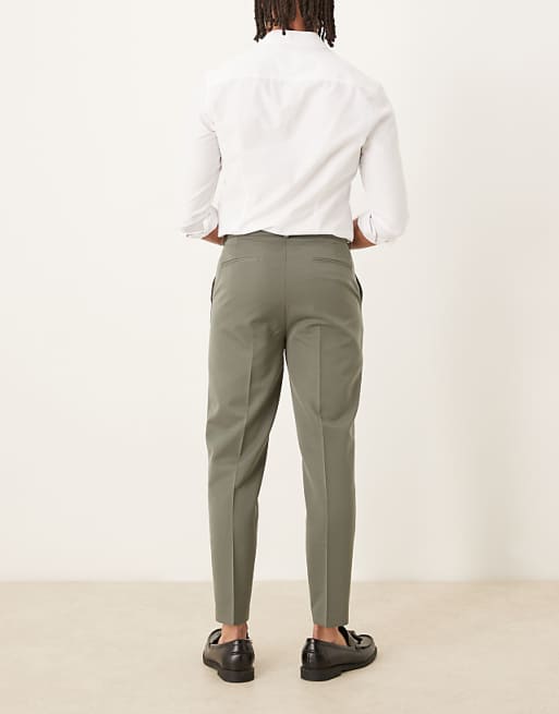 Chino Asos Design Tapered Fit Dress Pants In Green
