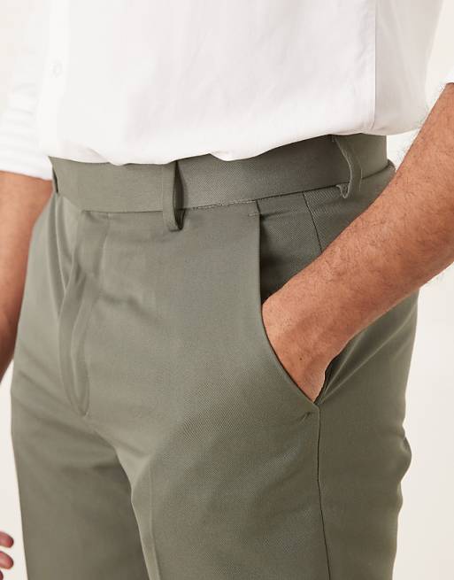 Chino Asos Design Tapered Fit Dress Pants In Green
