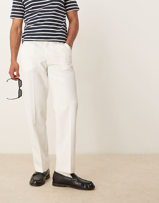 Chino Asos Design Smart Straight Leg Pants In White