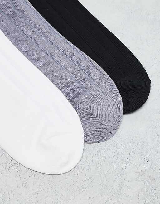 Men ASOS DESIGN 3 pack ribbed sock in multiple colors
