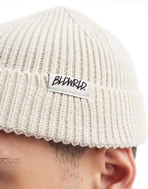 Bershka Beanie In Ecru