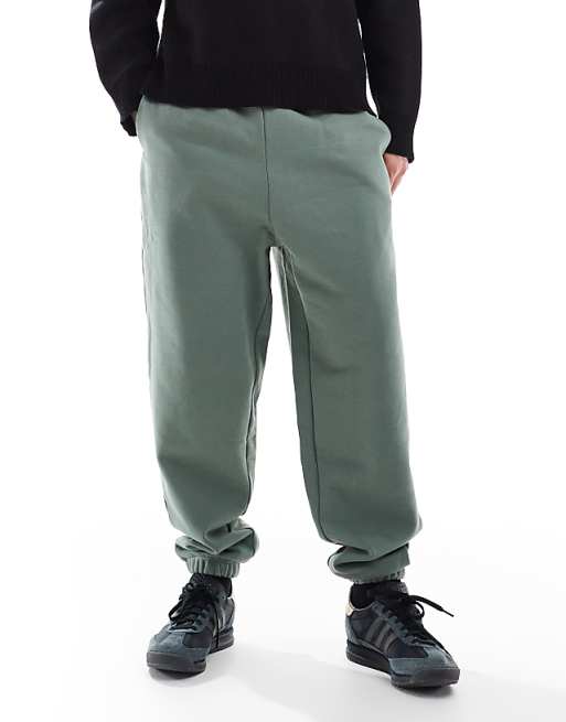 Trousers Asos Design Premium Heavyweight Oversized 400gsm In Mid Green
