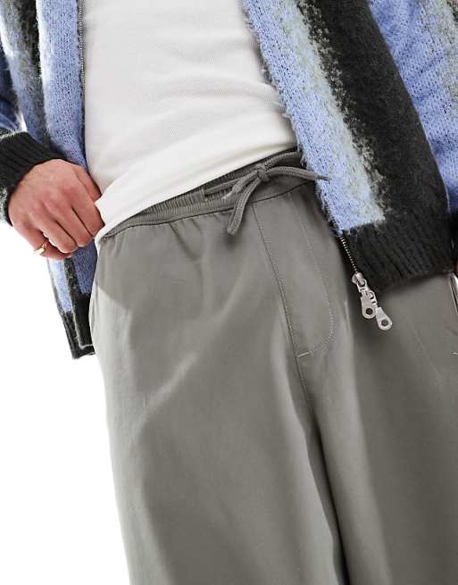 Asos Design Oversized Chino Pants In Gray