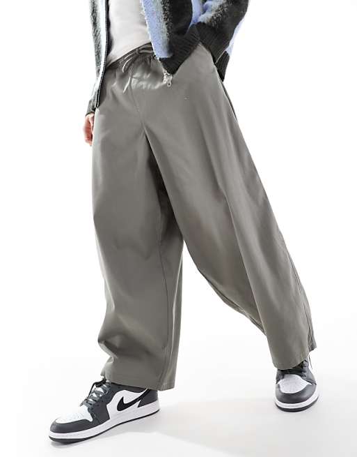 Asos Design Oversized Chino Pants In Gray