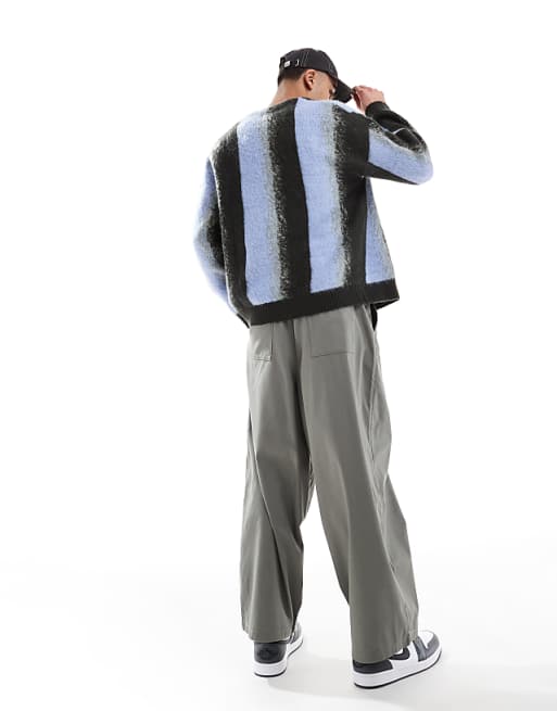 Asos Design Oversized Chino Pants In Gray