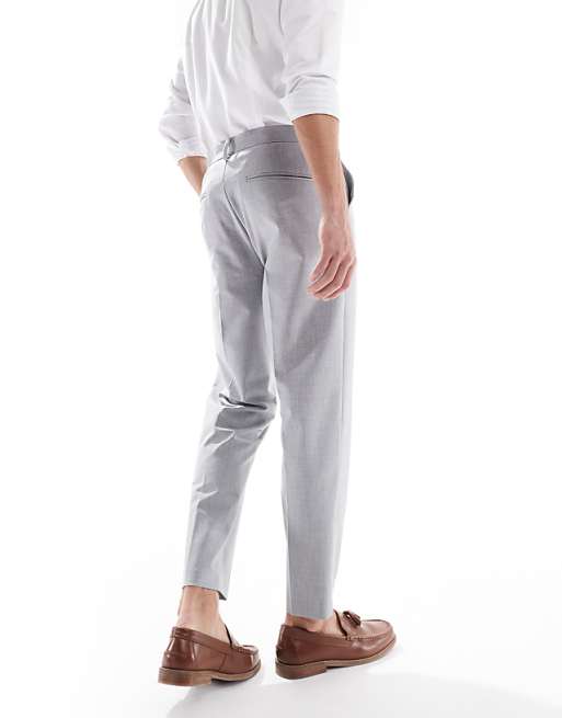 Chino Asos Design Smart Tapered Pants In Light Gray