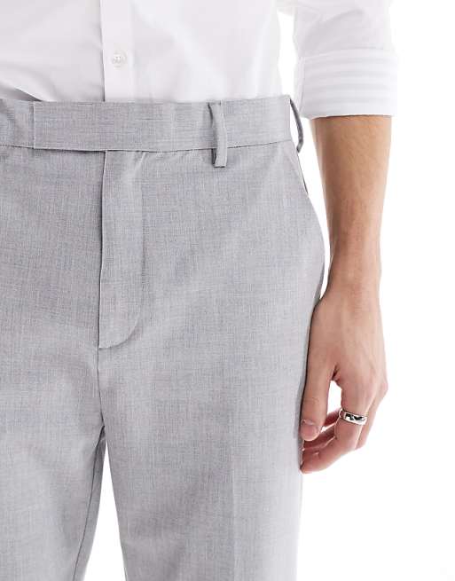 Chino Asos Design Smart Tapered Pants In Light Gray