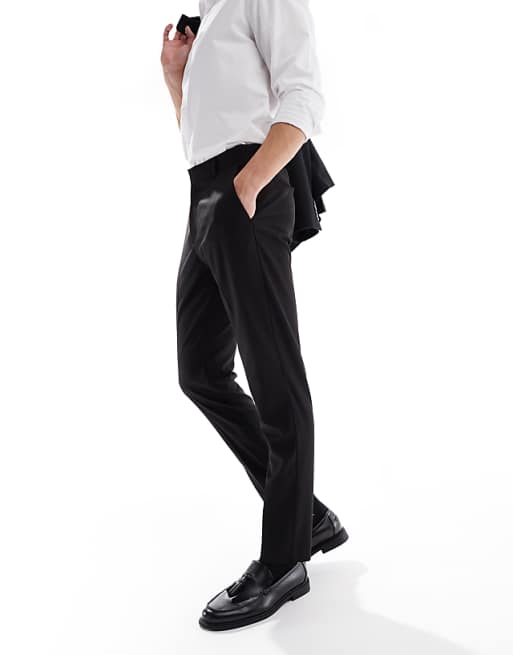 Asos Design Smart Skinny Fit Chino Pants In Black