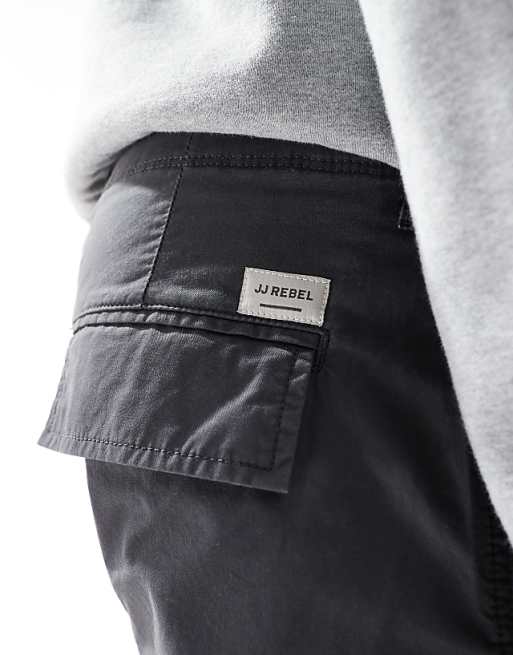 Jj Rebel Loose Fit Chino Pants In Dark Gray