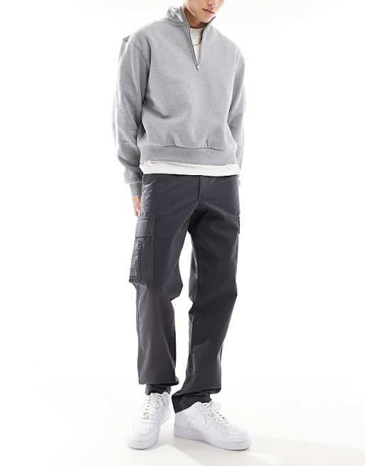 Jj Rebel Loose Fit Chino Pants In Dark Gray