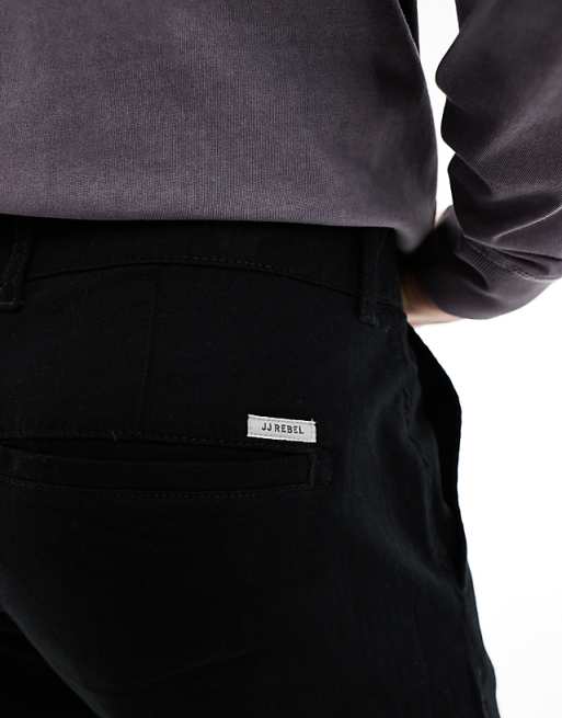 Jj Rebel Loose Fit Chinos In Black
