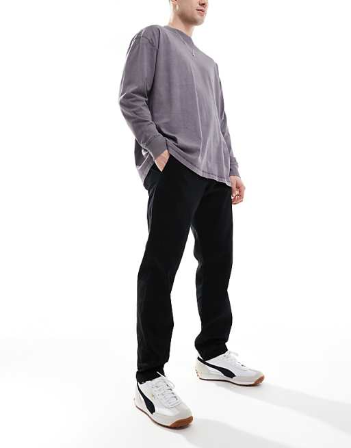 Jj Rebel Loose Fit Chinos In Black