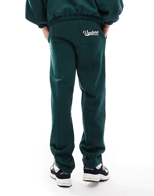 Trousers Asos Design Straight Leg With Pin Tuck In Green - Part Of A Set