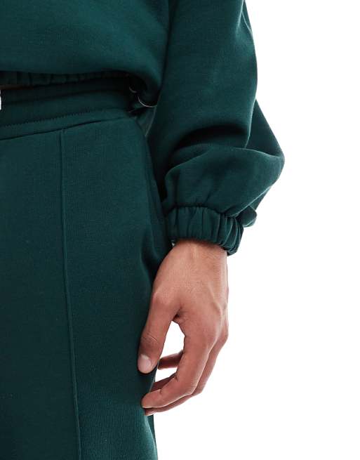 Trousers Asos Design Straight Leg With Pin Tuck In Green - Part Of A Set