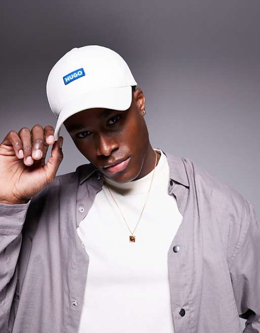 Hugo Blue Central Logo Cap In White