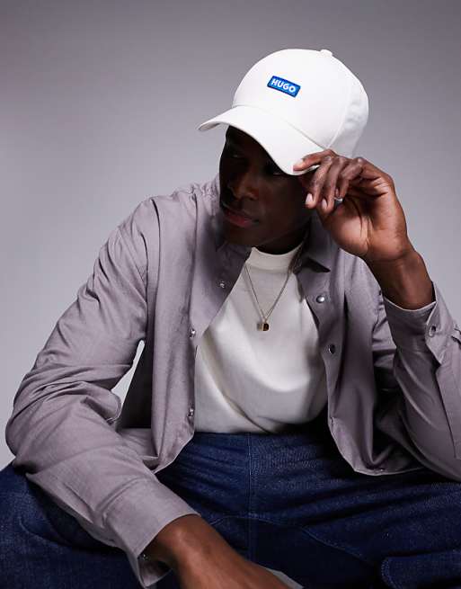 Hugo Blue Central Logo Cap In White