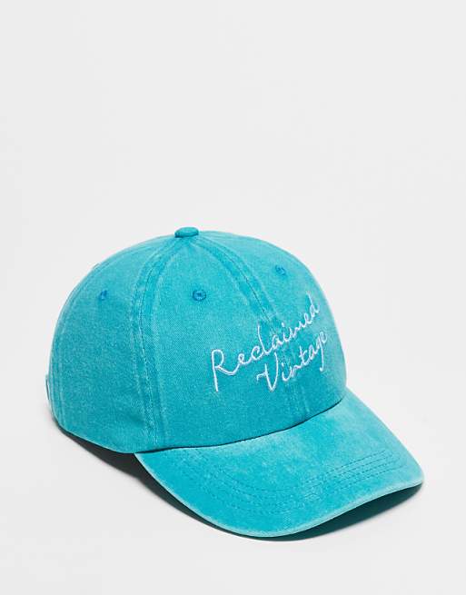 Reclaimed Vintage Holiday Cap With Logo In Washed Blue